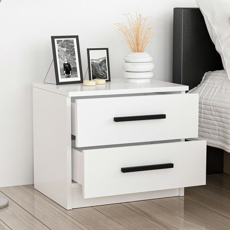 Casa si Gradina - Mobilier - Comode si corpuri - Noptiere - Noptiera, Hanah Home, pal melaminat, alb, 50x47x40 cm - Infinity.ro