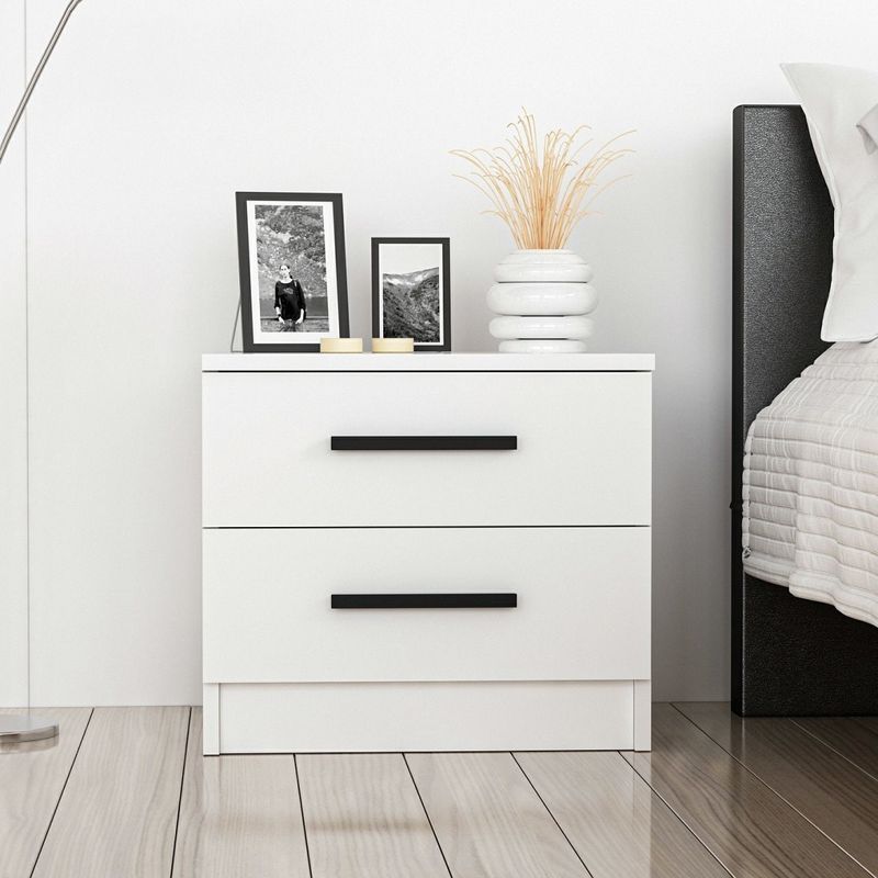 Casa si Gradina - Mobilier - Comode si corpuri - Noptiere - Noptiera, Hanah Home, pal melaminat, alb, 50x47x40 cm - Infinity.ro