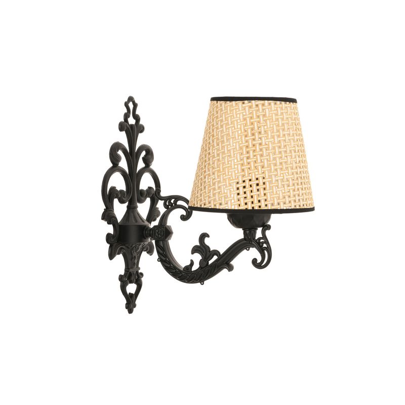 Casa si Gradina - Corpuri si surse de iluminat - Plafoniere, aplice si spoturi - Aplica de perete, Opviq, metal, negru si stejar, 24x26 cm - Infinity.ro