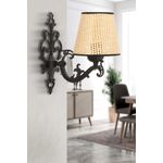 Casa si Gradina - Corpuri si surse de iluminat - Plafoniere, aplice si spoturi - Aplica de perete, Opviq, metal, negru si stejar, 24x26 cm - Infinity.ro