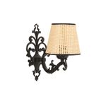 Casa si Gradina - Corpuri si surse de iluminat - Plafoniere, aplice si spoturi - Aplica de perete, Opviq, metal, negru si stejar, 24x26 cm - Infinity.ro