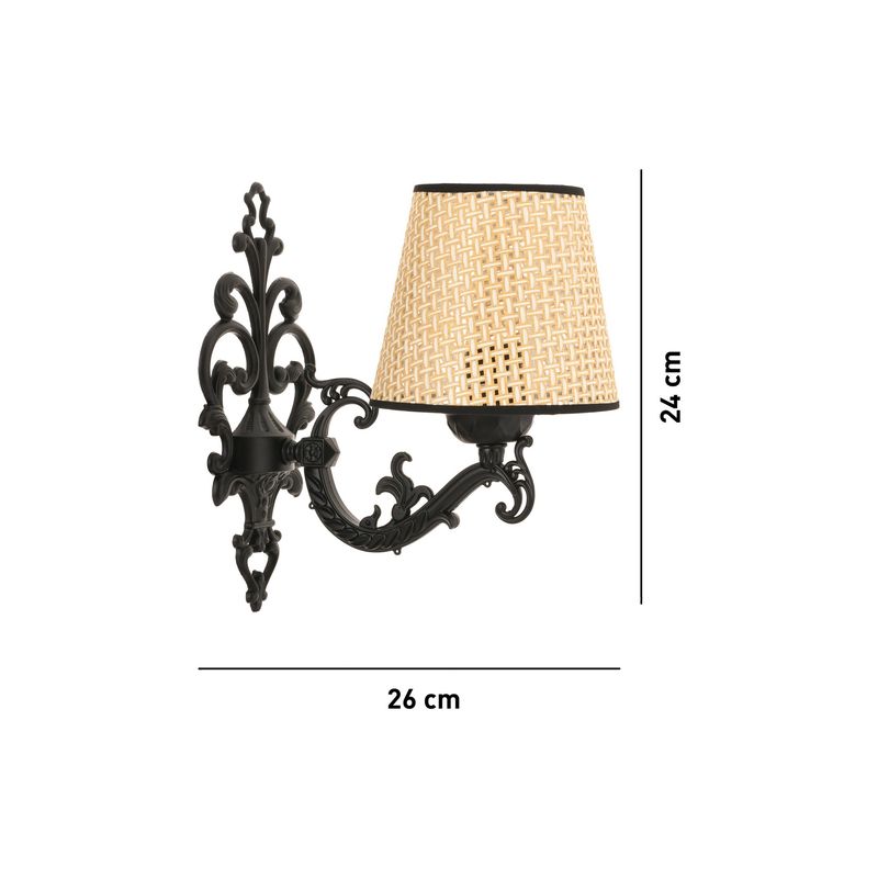 Casa si Gradina - Corpuri si surse de iluminat - Plafoniere, aplice si spoturi - Aplica de perete, Opviq, metal, negru si stejar, 24x26 cm - Infinity.ro