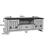 Casa si Gradina - Mobilier - Comode si corpuri - Console - Comoda tv, Hanah Home, pal melaminat, alb maro, 140x41x52 cm - Infinity.ro