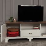 Casa si Gradina - Mobilier - Comode si corpuri - Console - Comoda tv, Hanah Home, pal melaminat, alb maro, 140x41x52 cm - Infinity.ro