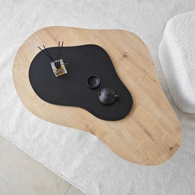 Casa si Gradina - Mobilier - Mese si birouri - Masute de cafea - Masa de cafea, Hanah Home, pal melaminat, stejar safir si negru, 105x65x35 cm - Infinity.ro