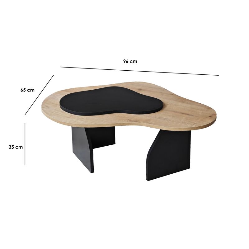 Casa si Gradina - Mobilier - Mese si birouri - Masute de cafea - Masa de cafea, Hanah Home, pal melaminat, stejar safir si negru, 105x65x35 cm - Infinity.ro