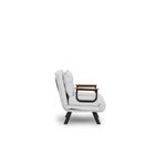 Casa si Gradina - Mobilier - Canapele si coltare - Canapele - Canapea extensibila, Hanah Home, stofa teddy, alb, 1 loc, cadru metalic - Infinity.ro