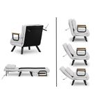 Casa si Gradina - Mobilier - Canapele si coltare - Canapele - Canapea extensibila, Hanah Home, stofa teddy, alb, 1 loc, cadru metalic - Infinity.ro