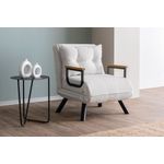 Casa si Gradina - Mobilier - Canapele si coltare - Canapele - Canapea extensibila, Hanah Home, stofa teddy, alb, 1 loc, cadru metalic - Infinity.ro