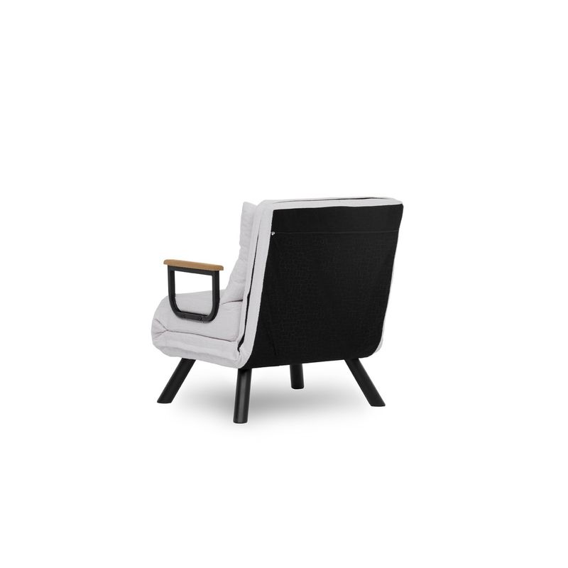 Casa si Gradina - Mobilier - Canapele si coltare - Canapele - Canapea extensibila, Hanah Home, stofa teddy, alb, 1 loc, cadru metalic - Infinity.ro