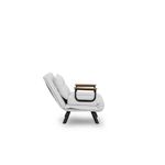 Casa si Gradina - Mobilier - Canapele si coltare - Canapele - Canapea extensibila, Hanah Home, stofa teddy, alb, 1 loc, cadru metalic - Infinity.ro