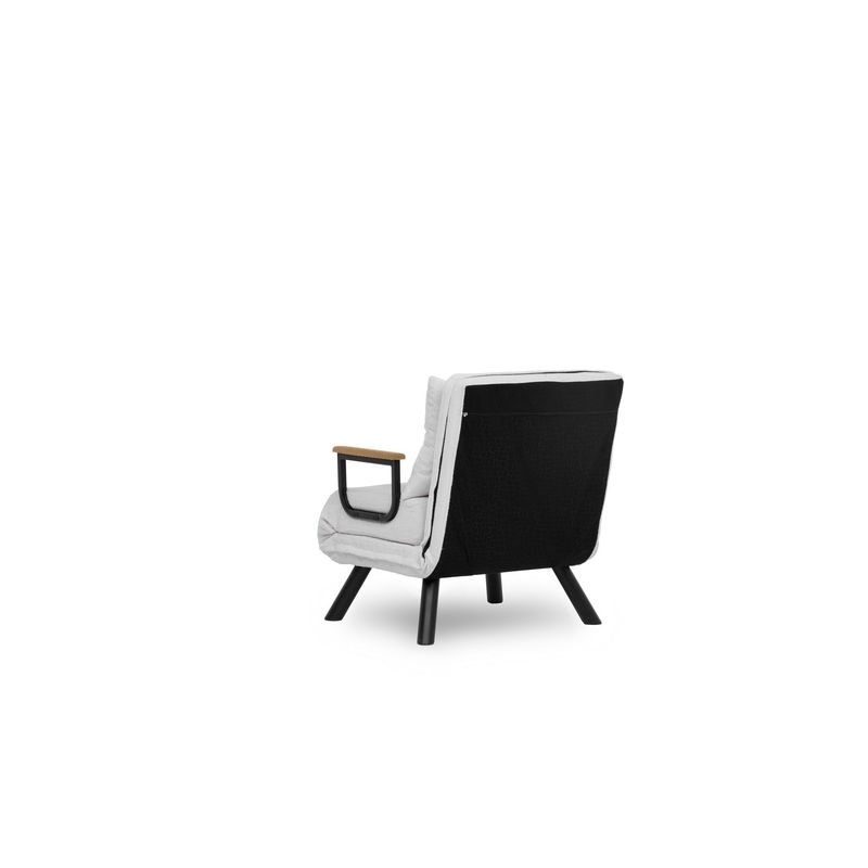Casa si Gradina - Mobilier - Canapele si coltare - Canapele - Canapea extensibila, Hanah Home, stofa teddy, alb, 1 loc, cadru metalic - Infinity.ro