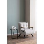 Casa si Gradina - Mobilier - Canapele si coltare - Canapele - Canapea extensibila, Hanah Home, stofa teddy, alb, 1 loc, cadru metalic - Infinity.ro