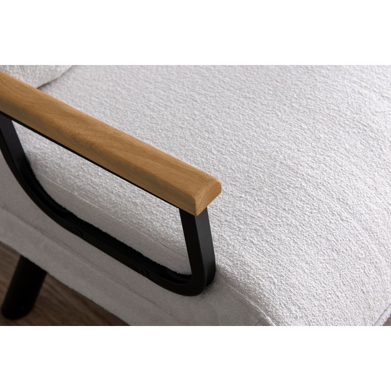 Casa si Gradina - Mobilier - Canapele si coltare - Canapele - Canapea extensibila, Hanah Home, stofa teddy, alb, 1 loc, cadru metalic - Infinity.ro