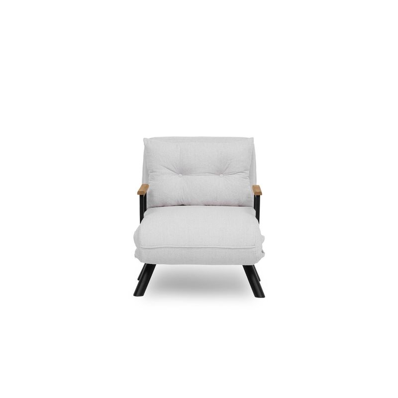 Casa si Gradina - Mobilier - Canapele si coltare - Canapele - Canapea extensibila, Hanah Home, stofa teddy, alb, 1 loc, cadru metalic - Infinity.ro
