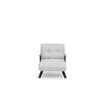 Casa si Gradina - Mobilier - Canapele si coltare - Canapele - Canapea extensibila, Hanah Home, stofa teddy, alb, 1 loc, cadru metalic - Infinity.ro