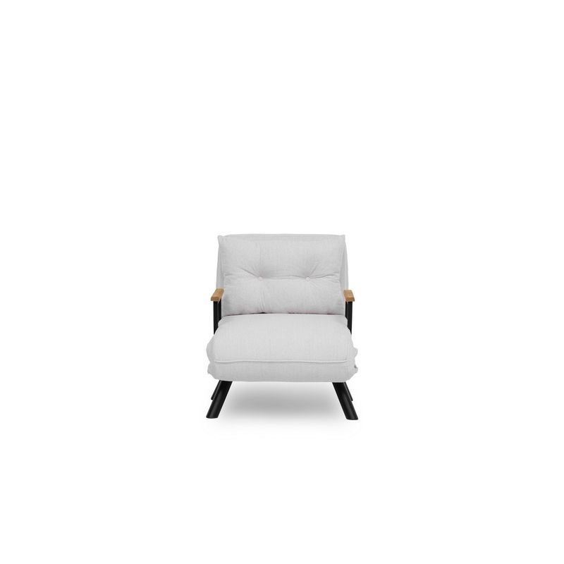 Casa si Gradina - Mobilier - Canapele si coltare - Canapele - Canapea extensibila, Hanah Home, stofa teddy, alb, 1 loc, cadru metalic - Infinity.ro