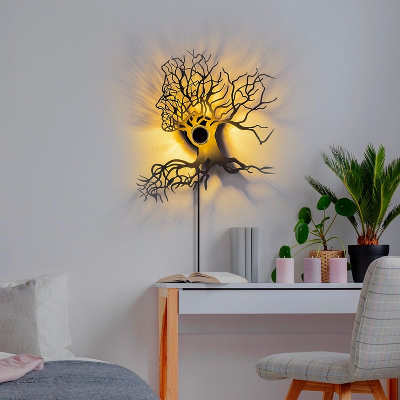 Casa si Gradina - Corpuri si surse de iluminat - Plafoniere, aplice si spoturi - Aplica de perete, Opviq, metal, negru, 51x47x9 cm - Infinity.ro