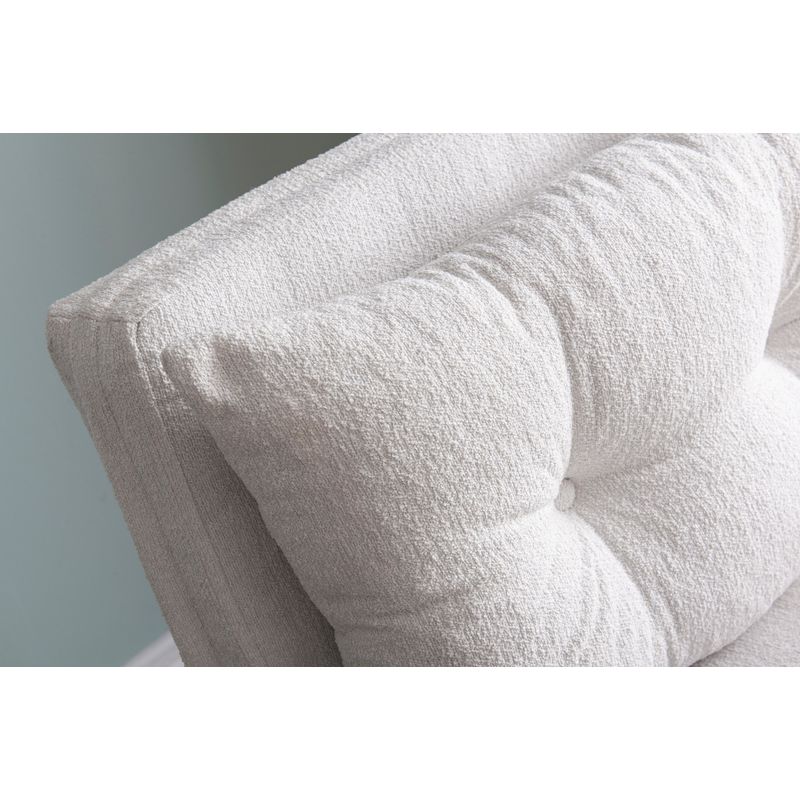 Casa si Gradina - Mobilier - Canapele si coltare - Canapele - Canapea extensibila, Hanah Home, stofa teddy, alb, 1 loc, cadru metalic - Infinity.ro