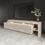 Casa si Gradina - Mobilier - Comode si corpuri - Comode - Comoda tv, Hanah Home, pal melaminat, travertin, 192x37x53 cm - Infinity.ro