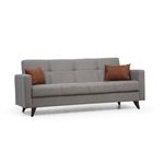 Casa si Gradina - Mobilier - Canapele si coltare - Canapele - Canapea extensibila 3 locuri, Atelier Del Sofa, metal si lemn, gri deschis, 205x86x75 cm - Infinity.ro