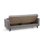 Casa si Gradina - Mobilier - Canapele si coltare - Canapele - Canapea extensibila 3 locuri, Atelier Del Sofa, metal si lemn, gri deschis, 205x86x75 cm - Infinity.ro