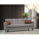 Casa si Gradina - Mobilier - Canapele si coltare - Canapele - Canapea extensibila 3 locuri, Atelier Del Sofa, metal si lemn, gri deschis, 205x86x75 cm - Infinity.ro
