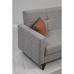 Casa si Gradina - Mobilier - Canapele si coltare - Canapele - Canapea extensibila 3 locuri, Atelier Del Sofa, metal si lemn, gri deschis, 205x86x75 cm - Infinity.ro