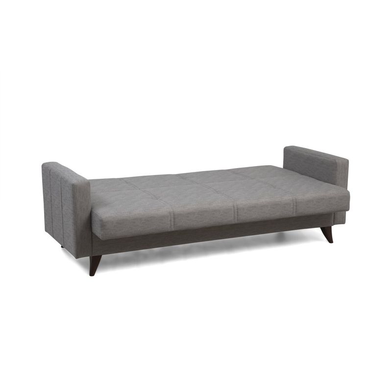 Casa si Gradina - Mobilier - Canapele si coltare - Canapele - Canapea extensibila 3 locuri, Atelier Del Sofa, metal si lemn, gri deschis, 205x86x75 cm - Infinity.ro