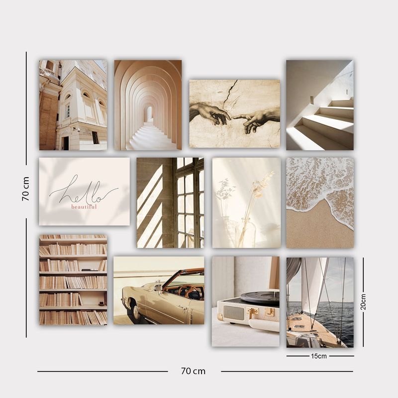 Casa si Gradina - Decoratiuni - Tablouri - Set tablouri decorative, Wallxpert, mdf, multicolor, 20x15 cm, 12 bucati, 364LUL1476 - Infinity.ro