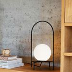 Casa si Gradina - Corpuri si surse de iluminat - Veioze si lampi - Veioze - Veioza, Opviq, metal si sticla, negru si alb, 37 cm - Infinity.ro
