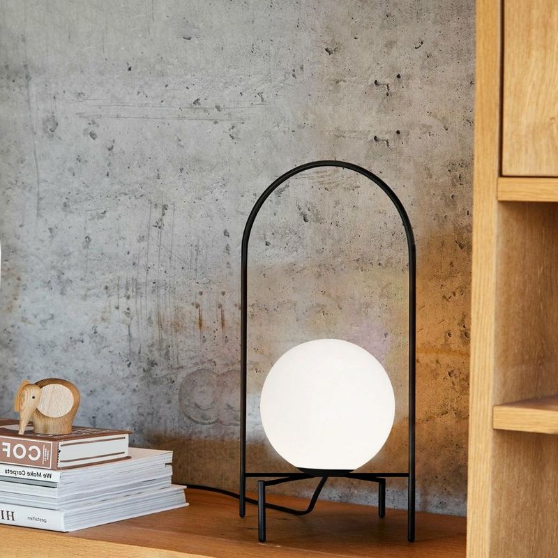 Casa si Gradina - Corpuri si surse de iluminat - Veioze si lampi - Veioze - Veioza, Opviq, metal si sticla, negru si alb, 37 cm - Infinity.ro