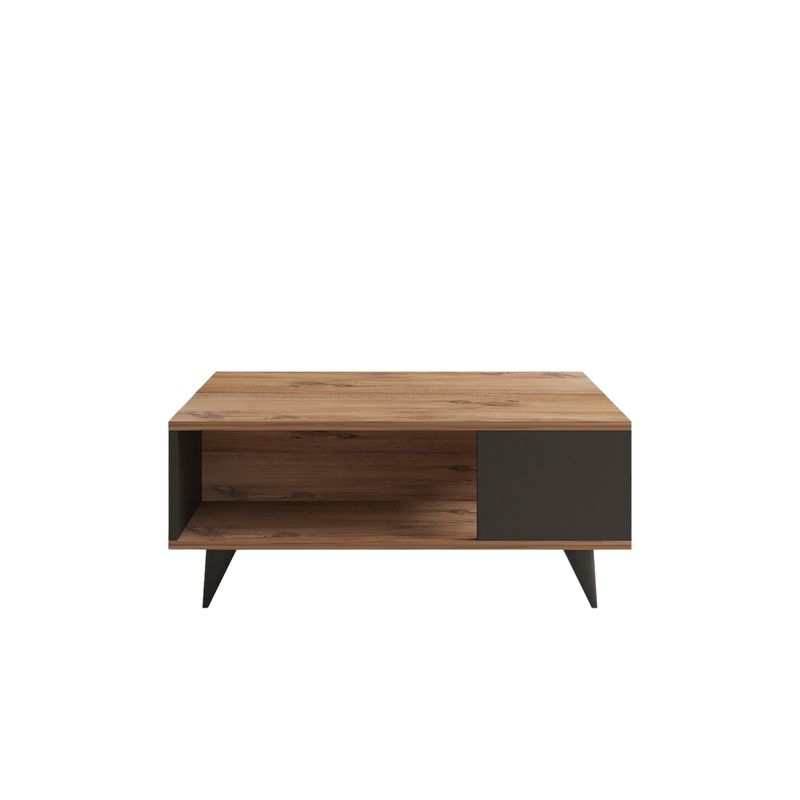 Casa si Gradina - Mobilier - Mese si birouri - Masute de cafea - Masuta de cafea, Hanah Home, pal melaminat, nuc si negru, 90x60x39.5 cm - Infinity.ro