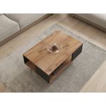 Casa si Gradina - Mobilier - Mese si birouri - Masute de cafea - Masuta de cafea, Hanah Home, pal melaminat, nuc si negru, 90x60x39.5 cm - Infinity.ro
