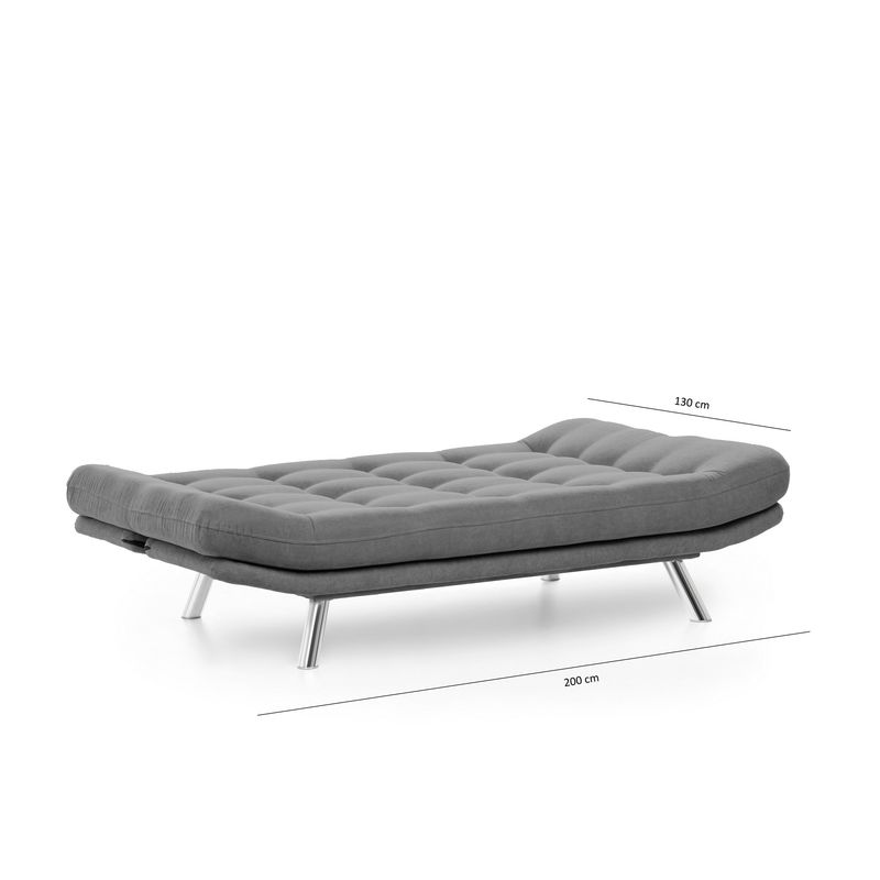 Casa si Gradina - Mobilier - Canapele si coltare - Canapele - Canapea extensibila, Hanah Home, metal, gri, 200x95x105 cm - Infinity.ro