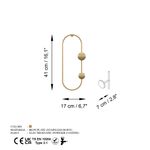 Casa si Gradina - Mobilier - Organizare si depozitare - Cuiere - Carlig de perete, Wallxpert, metal, auriu, 17x7x41 cm - Infinity.ro