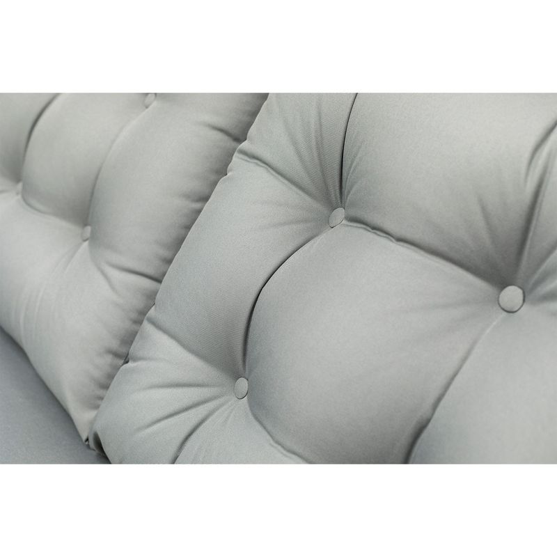 Casa si Gradina - Gradina si terasa - Balansoare si hamace - Balansoare - Balansoar de gradina dublu, Hanah Home, lemn de pin, gri, 160x120x195 cm - Infinity.ro