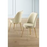 Casa si Gradina - Mobilier - Scaune si fotolii - Scaune - Set scaune, Hanah Home, metal, crem auriu, 45x42x91 cm, 4 bucati - Infinity.ro