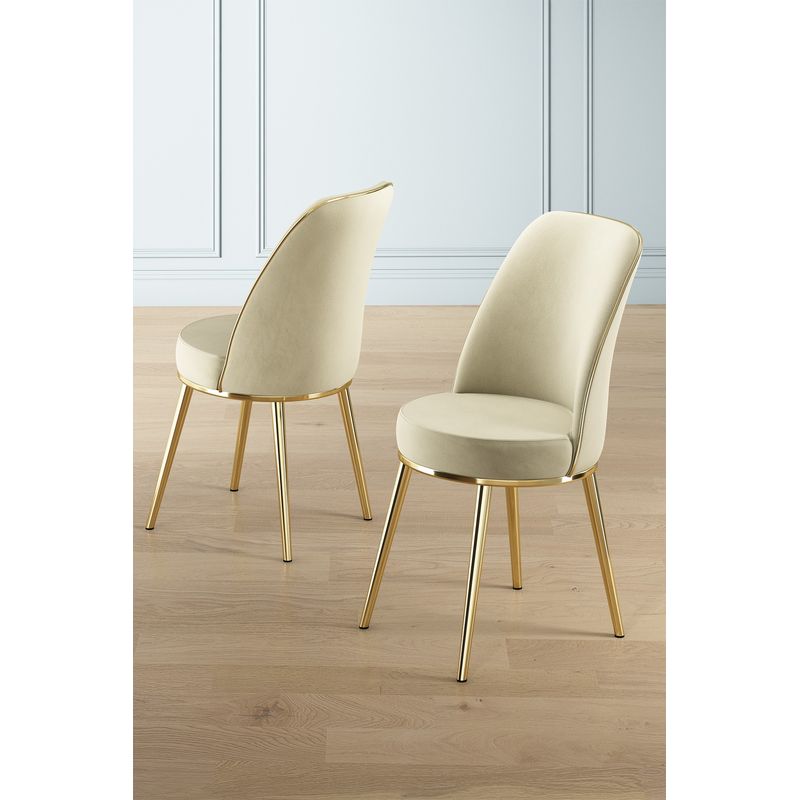 Casa si Gradina - Mobilier - Scaune si fotolii - Scaune - Set scaune, Hanah Home, metal, crem auriu, 45x42x91 cm, 4 bucati - Infinity.ro