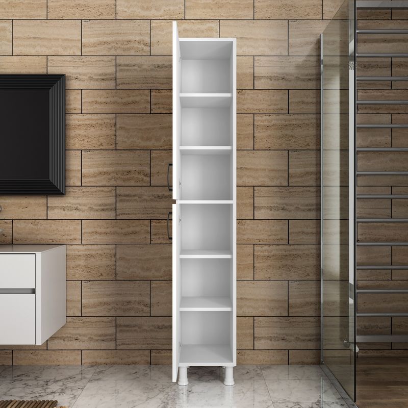 Casa si Gradina - Mobilier - Comode si corpuri - Corpuri bucatarie - Dulap multifunctional, Hanah Home, pal melaminat, alb, 33.3x35.8x191 cm - Infinity.ro