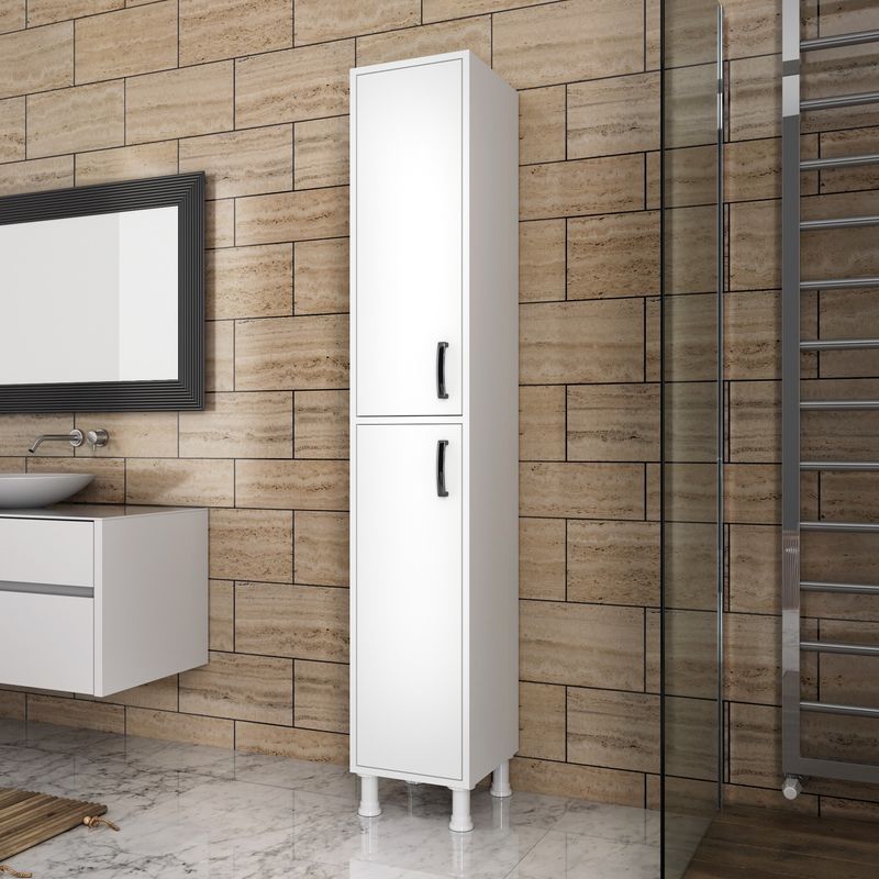 Casa si Gradina - Mobilier - Comode si corpuri - Corpuri bucatarie - Dulap multifunctional, Hanah Home, pal melaminat, alb, 33.3x35.8x191 cm - Infinity.ro
