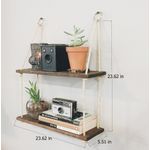 Casa si Gradina - Mobilier - Biblioteci si rafturi - Rafturi - Raft de perete, Hanah Home, lemn de molid, nuc, 60x60x14 cm - Infinity.ro