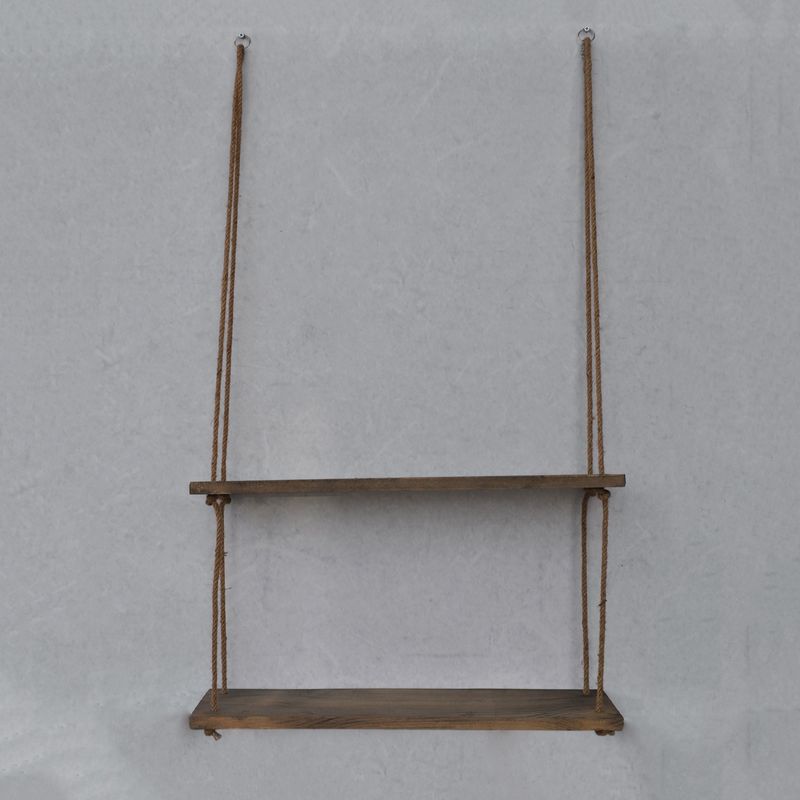 Casa si Gradina - Mobilier - Biblioteci si rafturi - Rafturi - Raft de perete, Hanah Home, lemn de molid, nuc, 60x60x14 cm - Infinity.ro