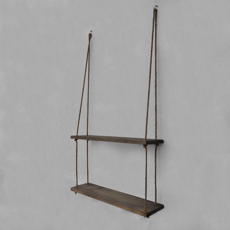 Casa si Gradina - Mobilier - Biblioteci si rafturi - Rafturi - Raft de perete, Hanah Home, lemn de molid, nuc, 60x60x14 cm - Infinity.ro