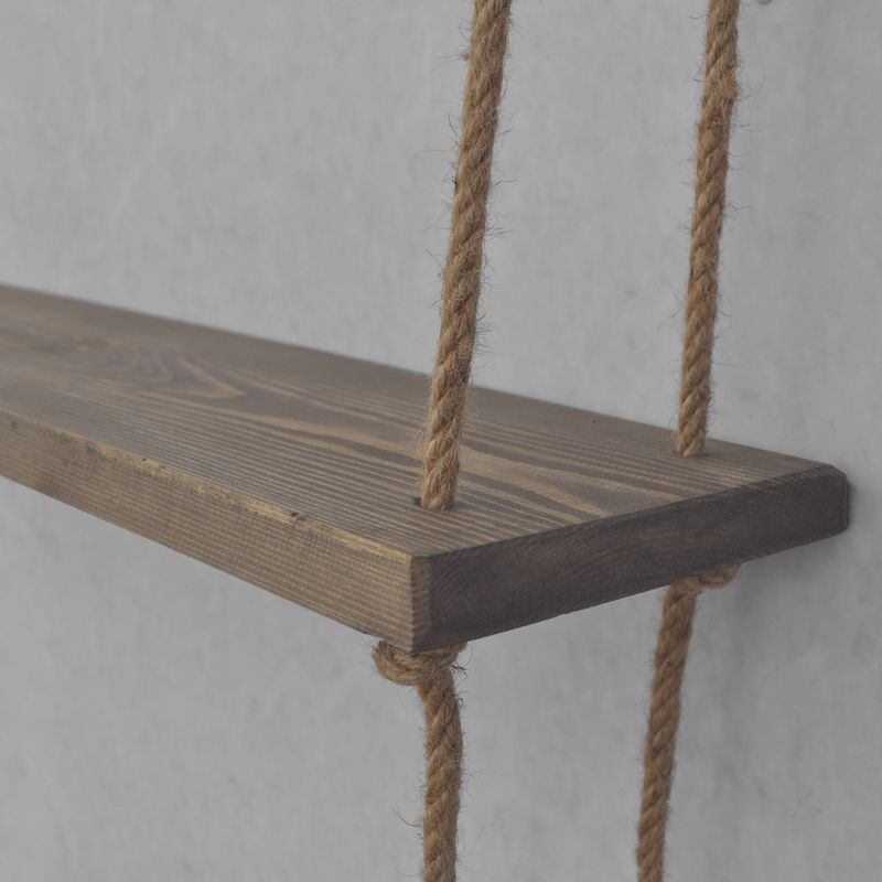 Casa si Gradina - Mobilier - Biblioteci si rafturi - Rafturi - Raft de perete, Hanah Home, lemn de molid, nuc, 60x60x14 cm - Infinity.ro
