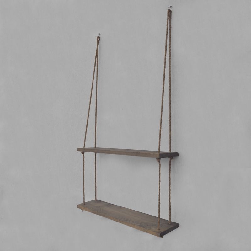 Casa si Gradina - Mobilier - Biblioteci si rafturi - Rafturi - Raft de perete, Hanah Home, lemn de molid, nuc, 60x60x14 cm - Infinity.ro