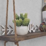 Casa si Gradina - Mobilier - Biblioteci si rafturi - Rafturi - Raft de perete, Hanah Home, lemn de molid, nuc, 60x60x14 cm - Infinity.ro