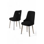 Casa si Gradina - Mobilier - Scaune si fotolii - Scaune - Set scaune, Hanah Home, metal, negru crom, 46x46x94 cm, 2 bucati - Infinity.ro