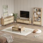Casa si Gradina - Mobilier - Seturi de mobilier - Seturi living - Set mobilier living, Hanah Home, pal melaminat, stejar, picioare metalice, 956LCS2539 - Infinity.ro