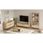Casa si Gradina - Mobilier - Seturi de mobilier - Seturi living - Set mobilier living, Hanah Home, pal melaminat, stejar, picioare metalice, 956LCS2539 - Infinity.ro
